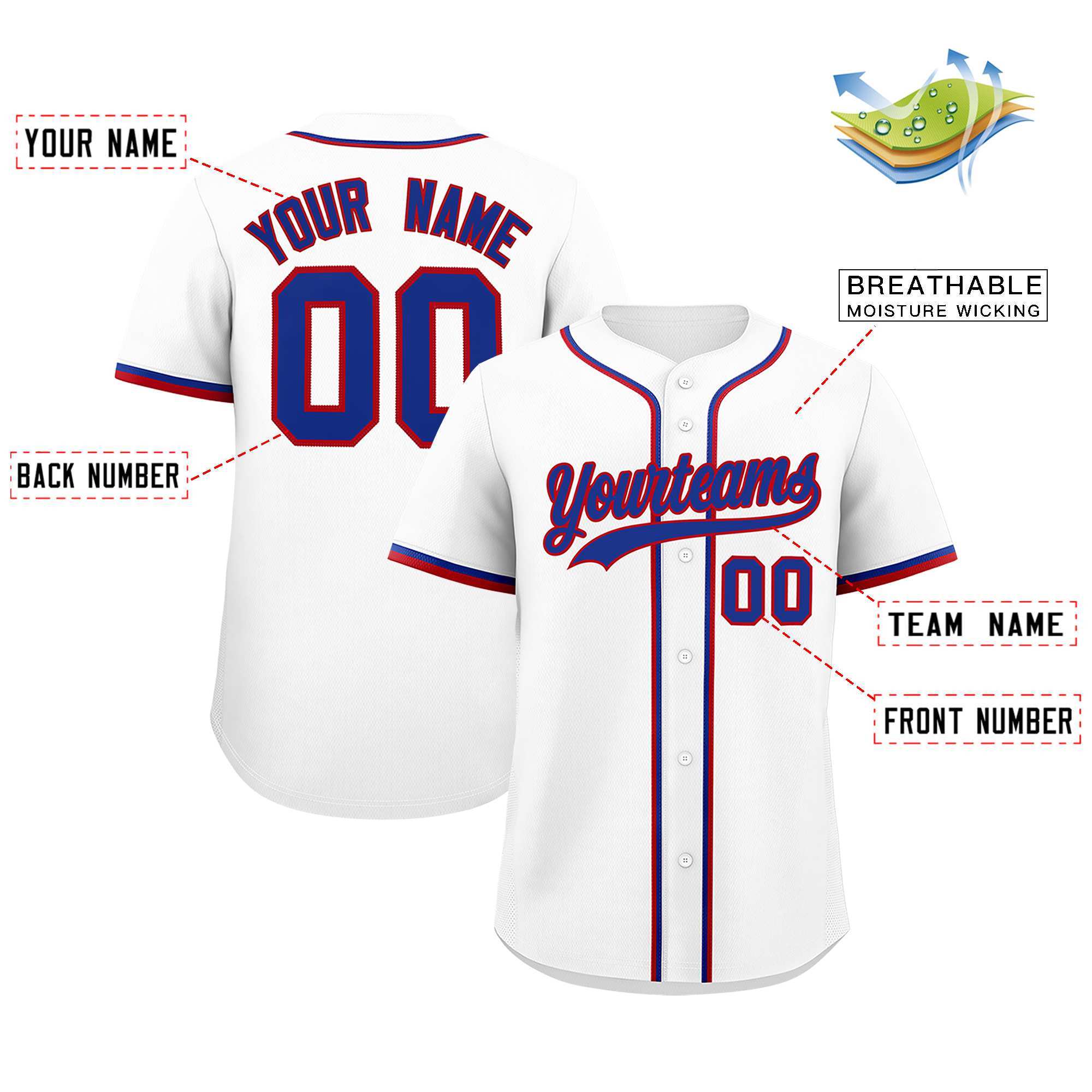 Custom White Classic Style Authentic Baseball Jersey