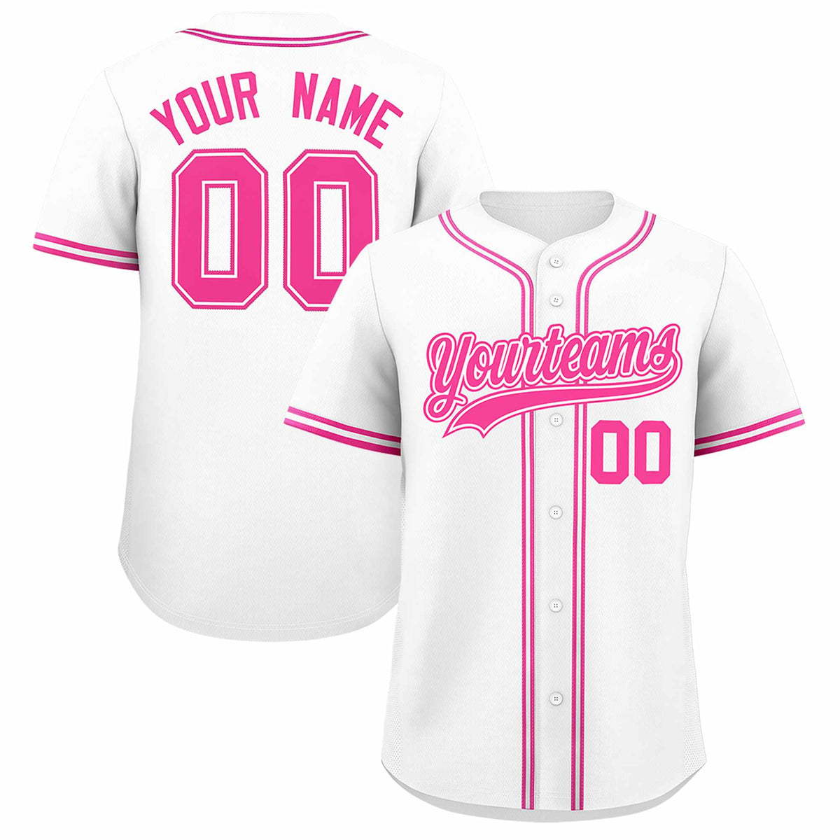Custom White Classic Style Authentic Baseball Jersey