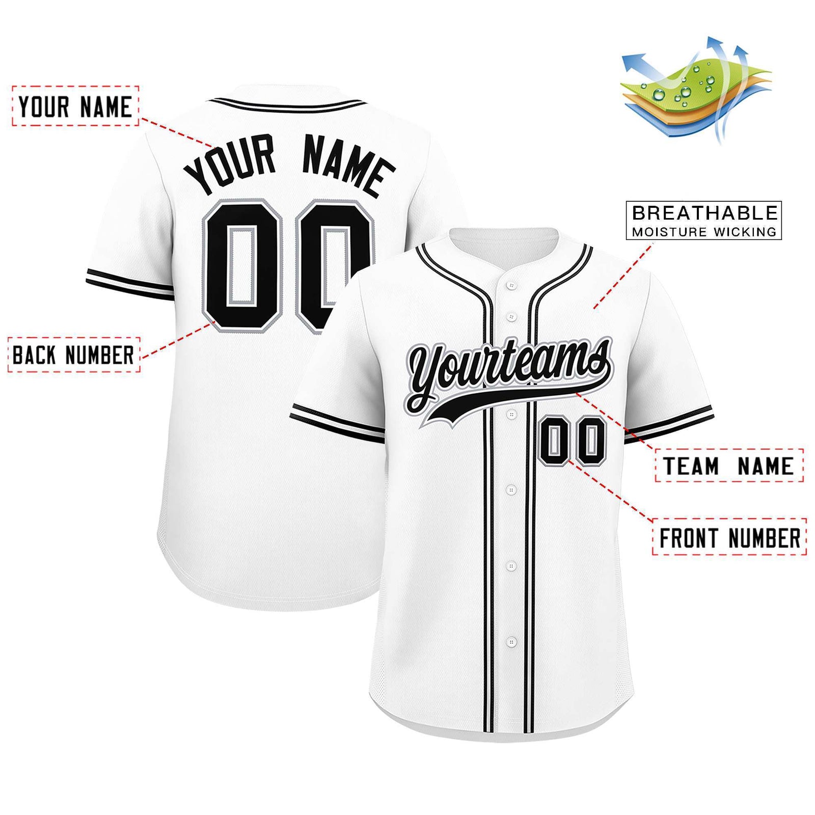 Custom White Classic Style Authentic Baseball Jersey