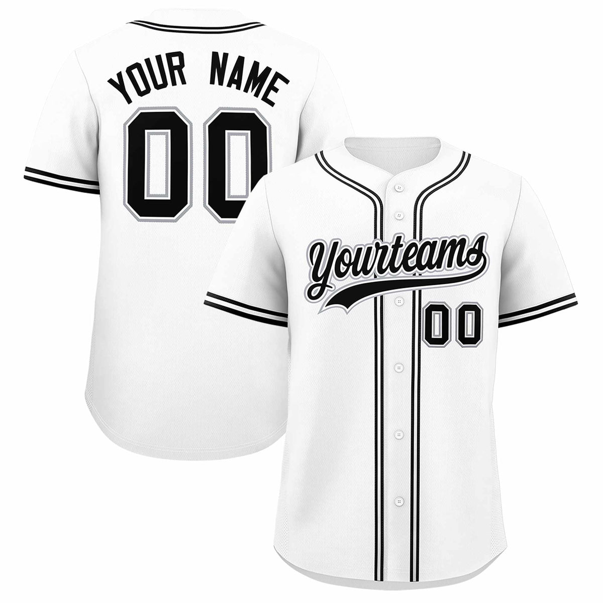 Custom White Classic Style Authentic Baseball Jersey