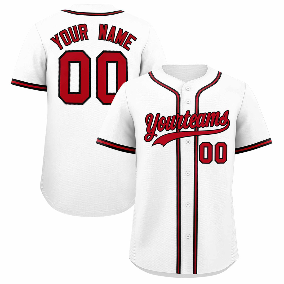 Custom White Classic Style Authentic Baseball Jersey