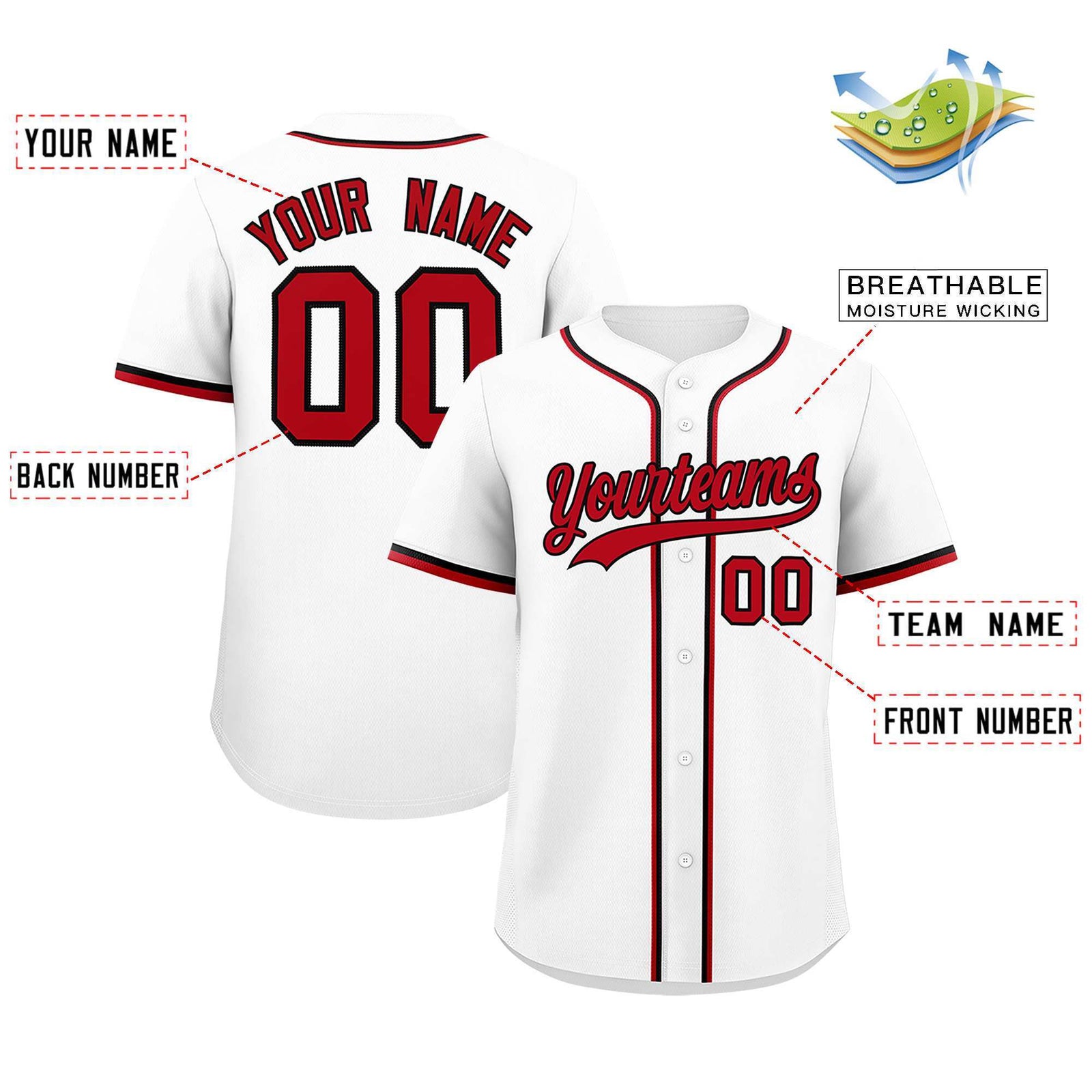 Custom White Classic Style Authentic Baseball Jersey