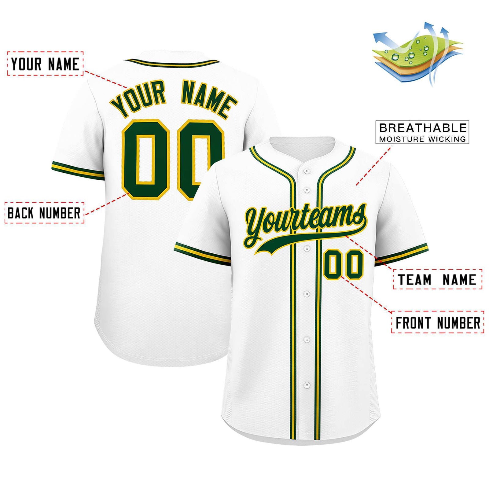 Custom White Classic Style Authentic Baseball Jersey