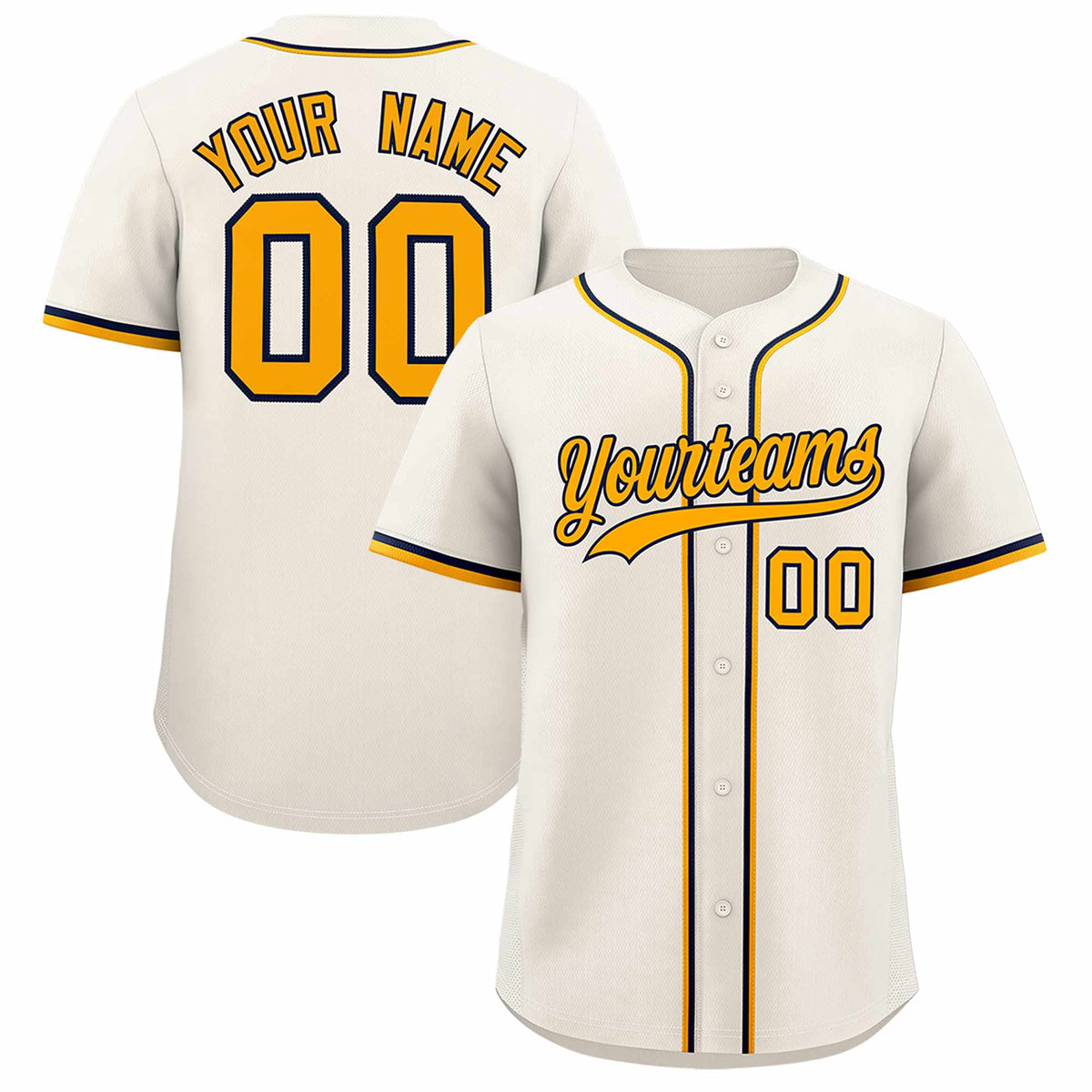 Custom Cream Classic Style Authentic Baseball Jersey