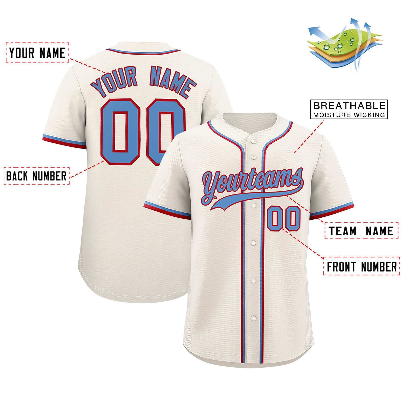 Custom Cream Classic Style Authentic Baseball Jersey