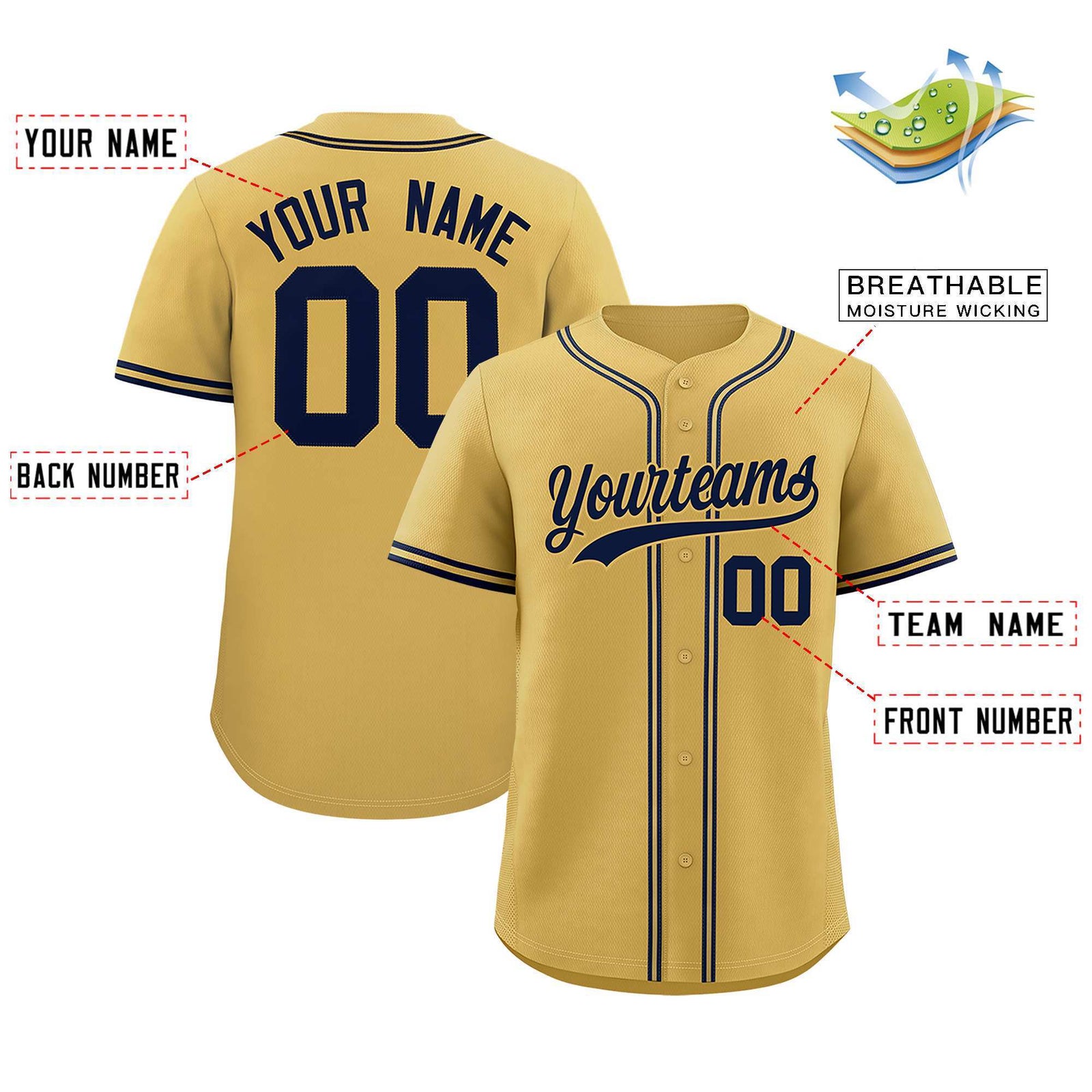 Custom Cream Classic Style Authentic Baseball Jersey