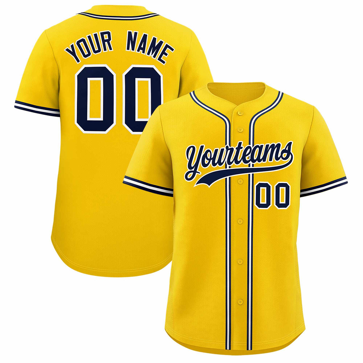 Custom Gold Classic Style Authentic Baseball Jersey