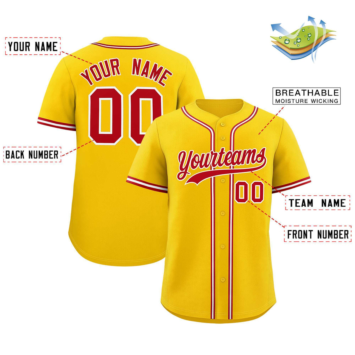 Custom Gold Classic Style Authentic Baseball Jersey
