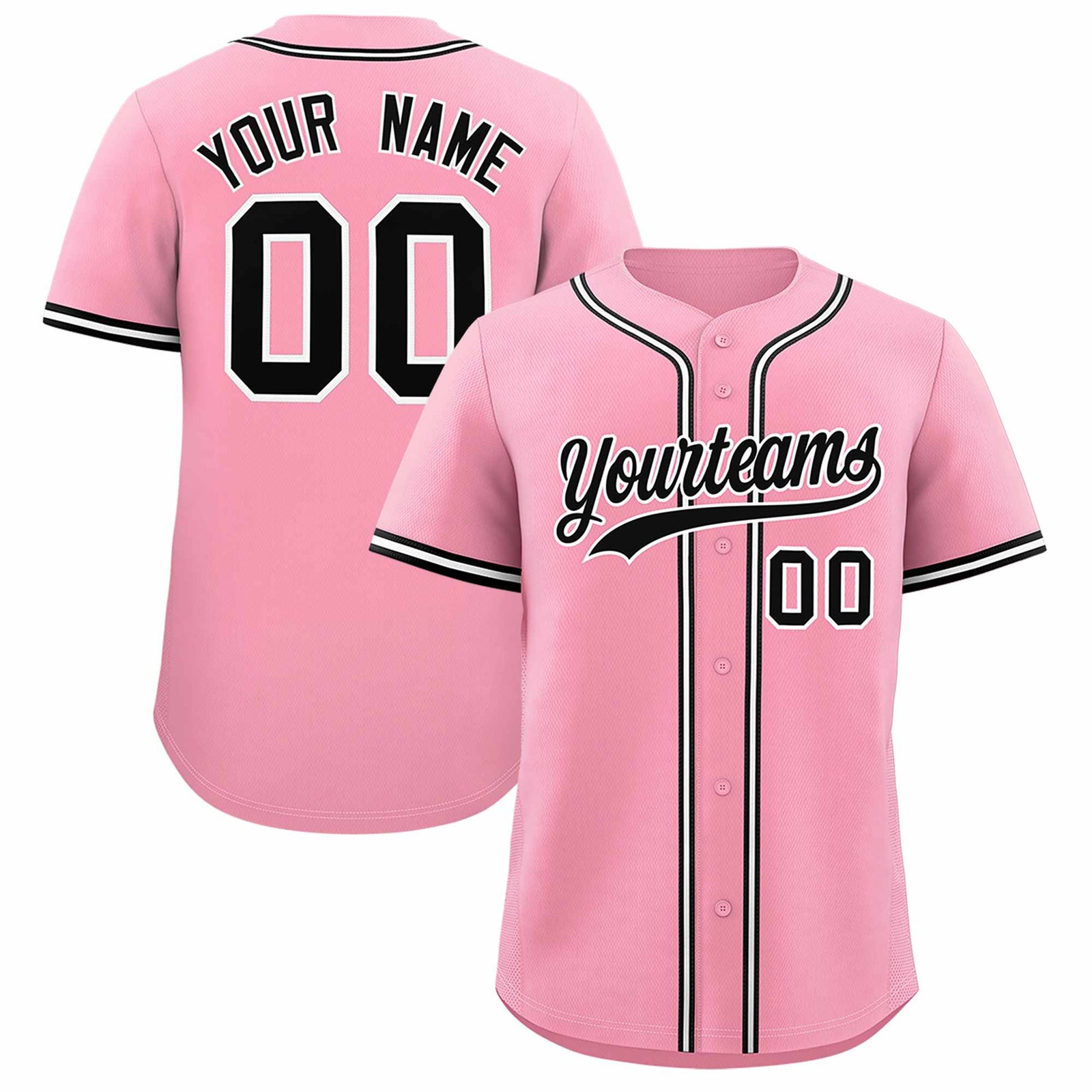 Custom Light Pink Classic Style Authentic Baseball Jersey