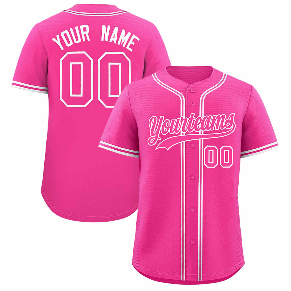 Custom Pink Classic Style Authentic Baseball Jersey