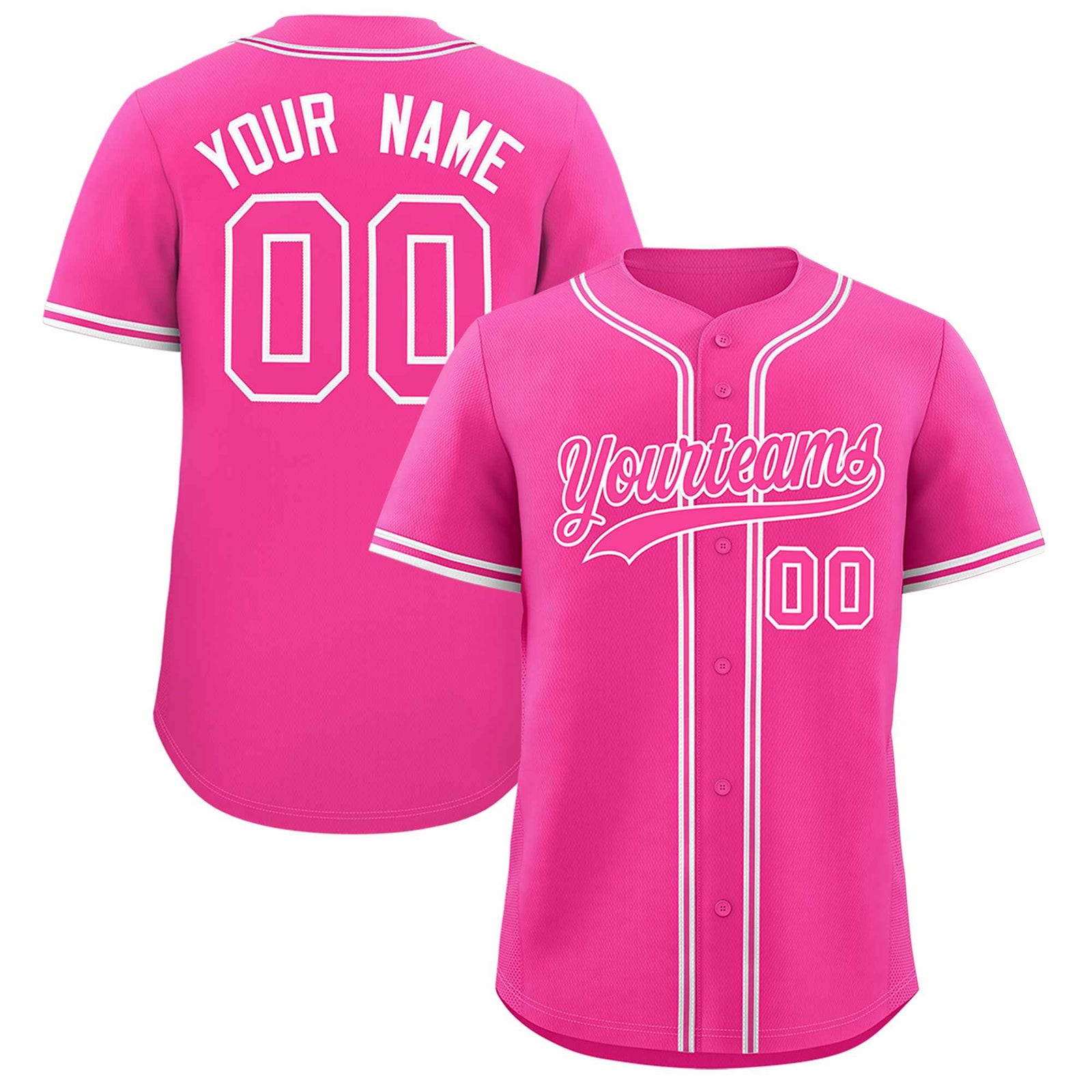 Custom Pink Classic Style Authentic Baseball Jersey