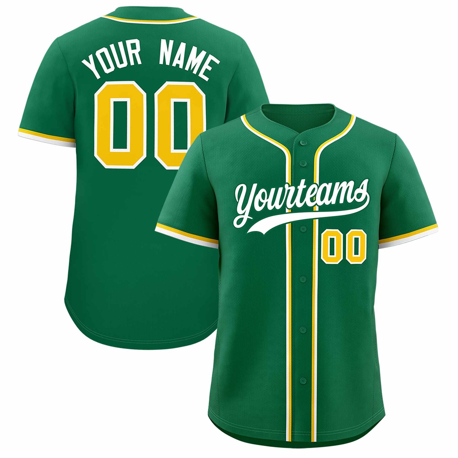 Custom Kelly Green Classic Style Authentic Baseball Jersey