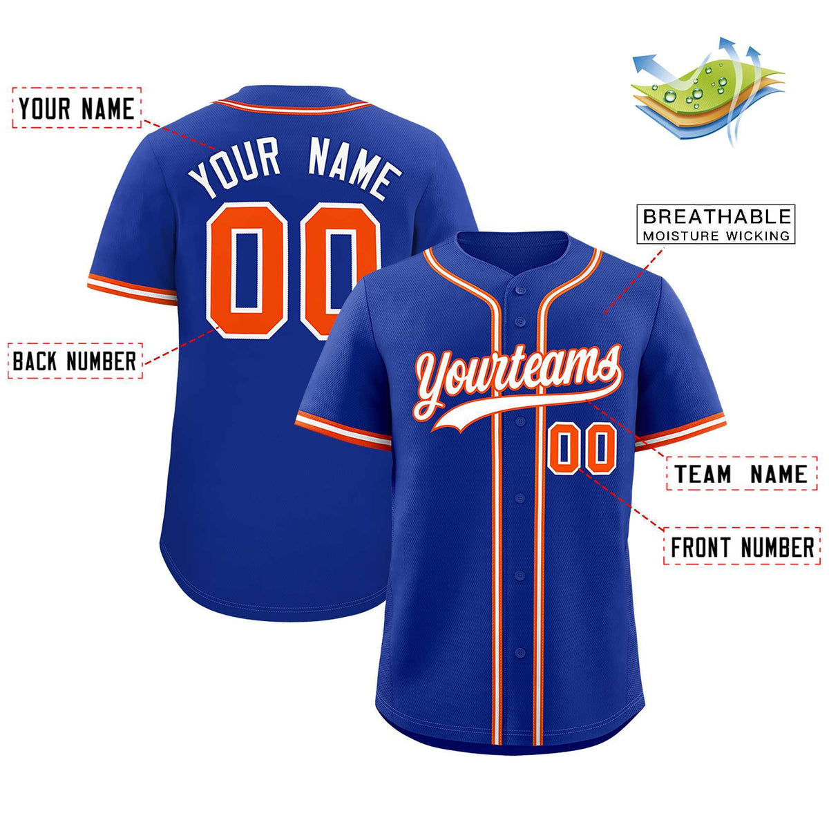Custom Royal Classic Style Authentic Baseball Jersey