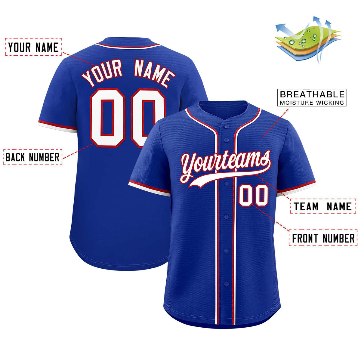 Custom Royal Classic Style Authentic Baseball Jersey