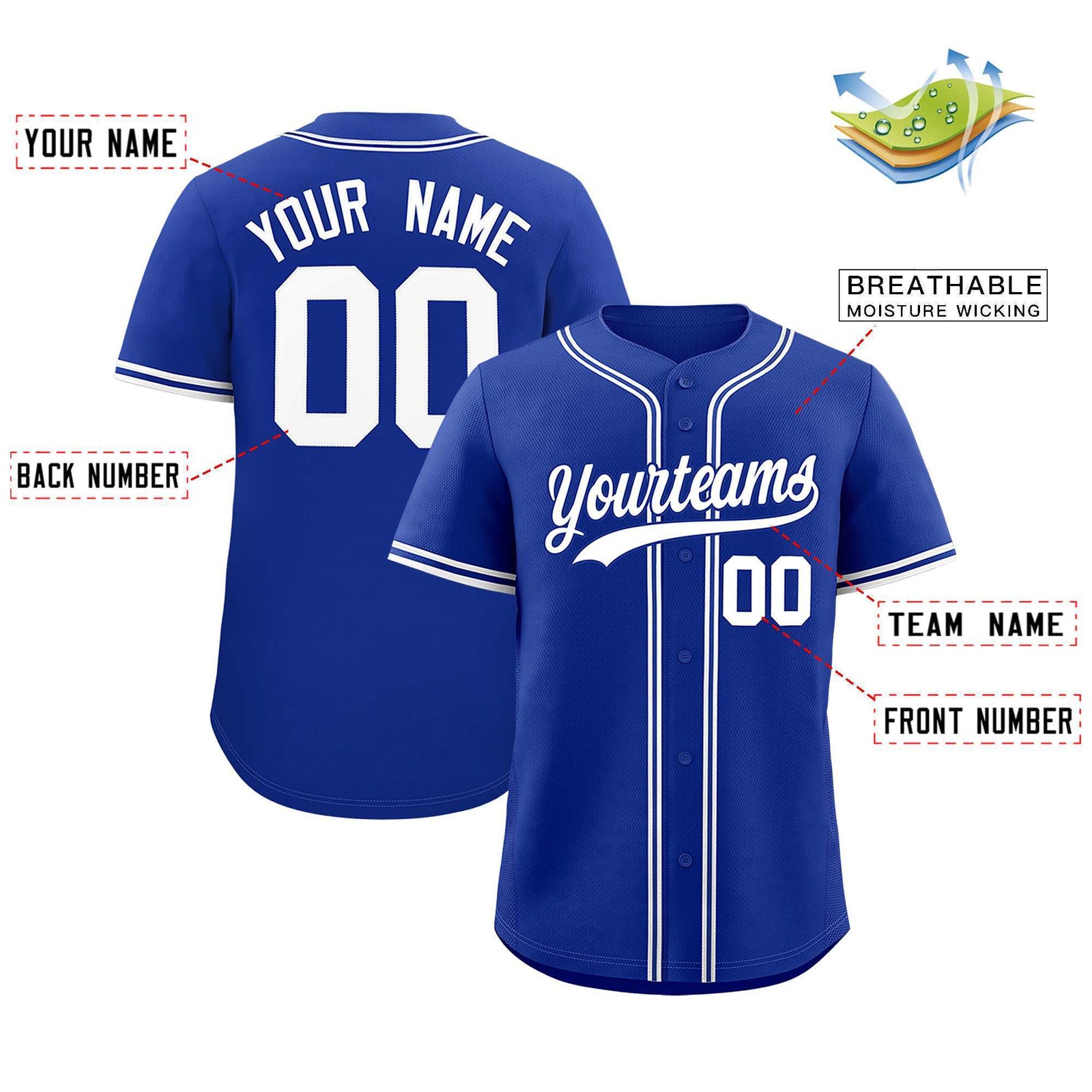 Custom Royal Classic Style Authentic Baseball Jersey