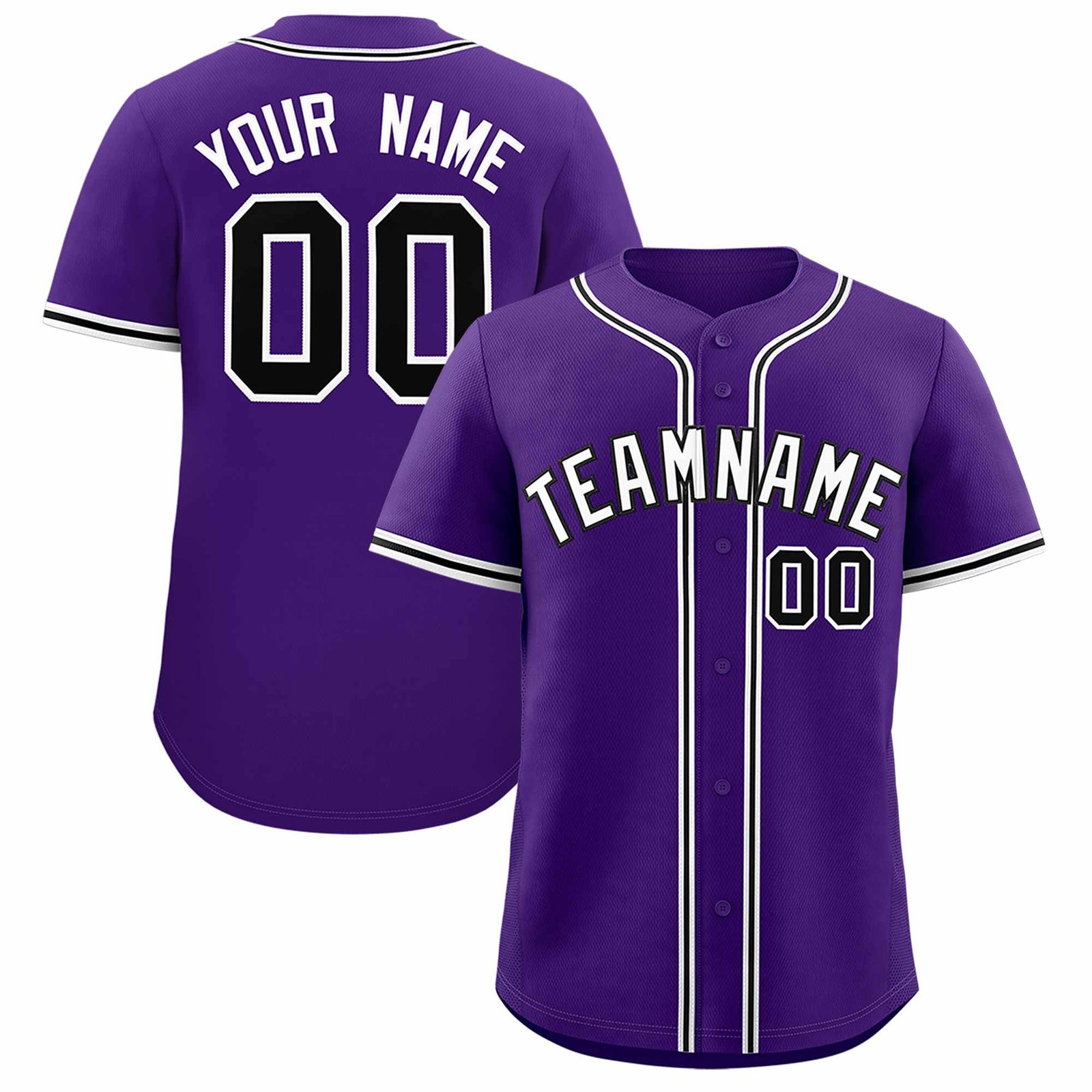 Custom Purple Classic Style Authentic Baseball Jersey
