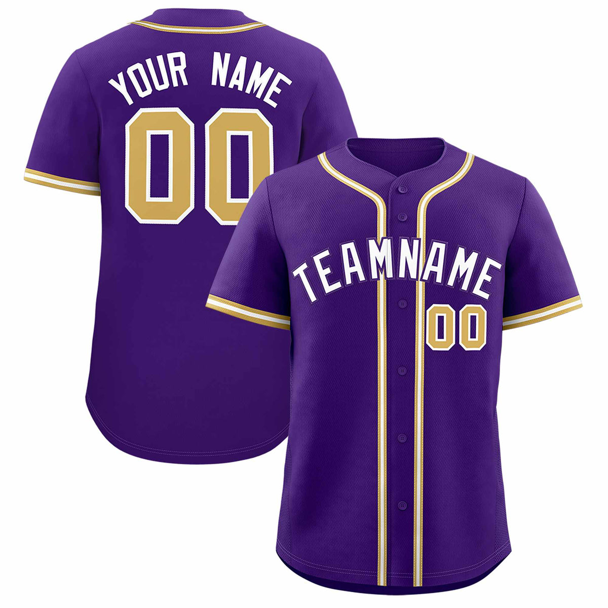 Custom Purple Classic Style Authentic Baseball Jersey