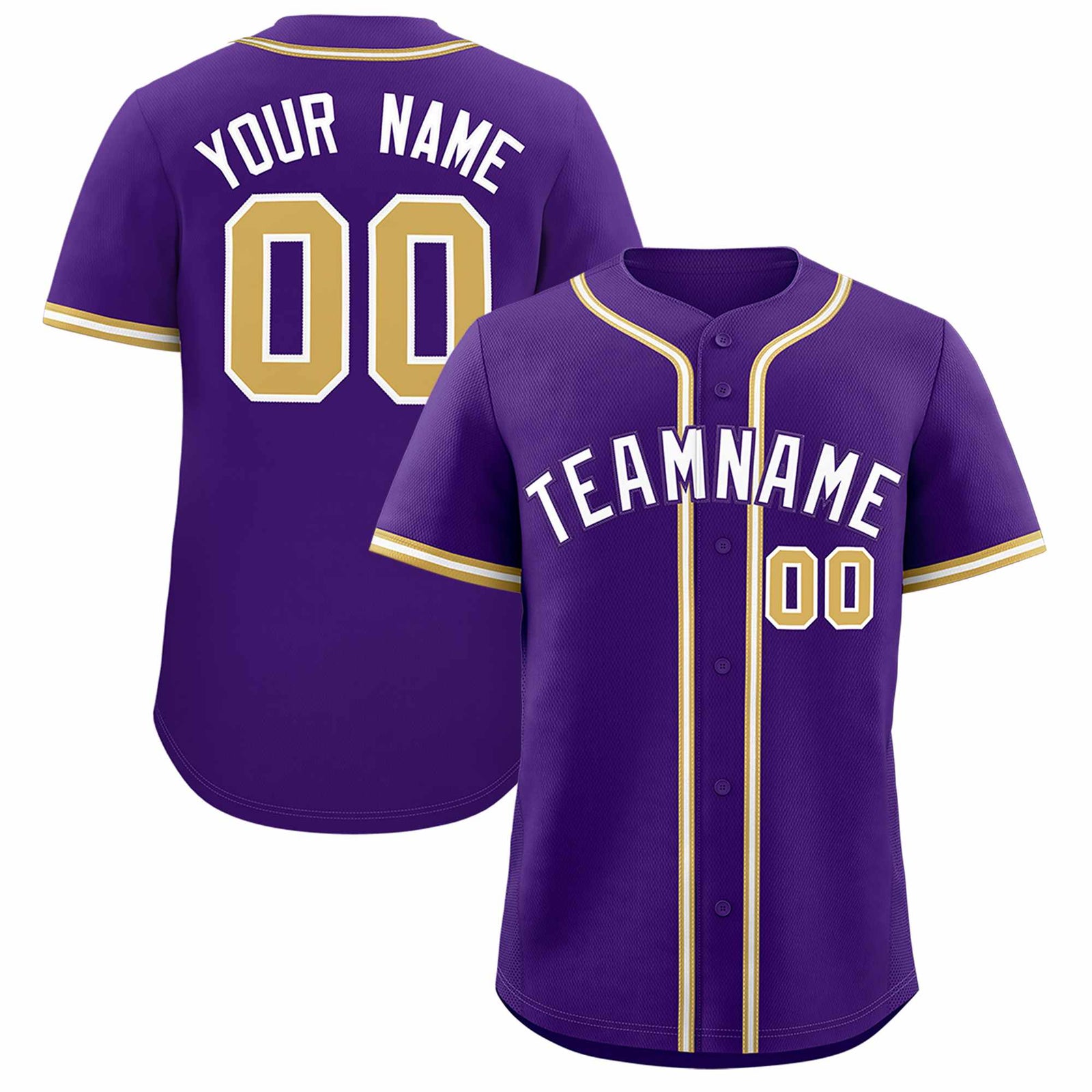 Custom Purple Classic Style Authentic Baseball Jersey