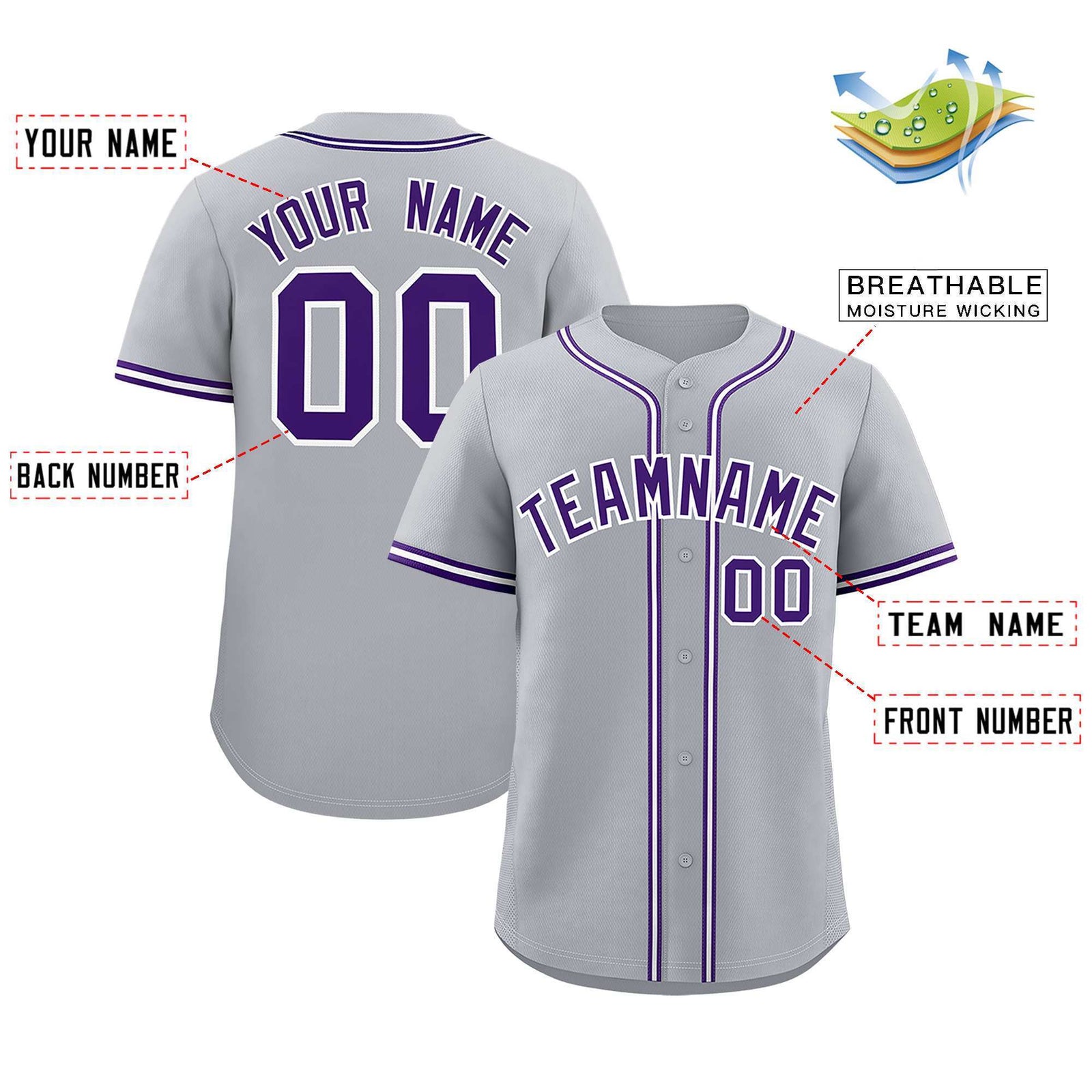 Custom Gray Classic Style Authentic Baseball Jersey