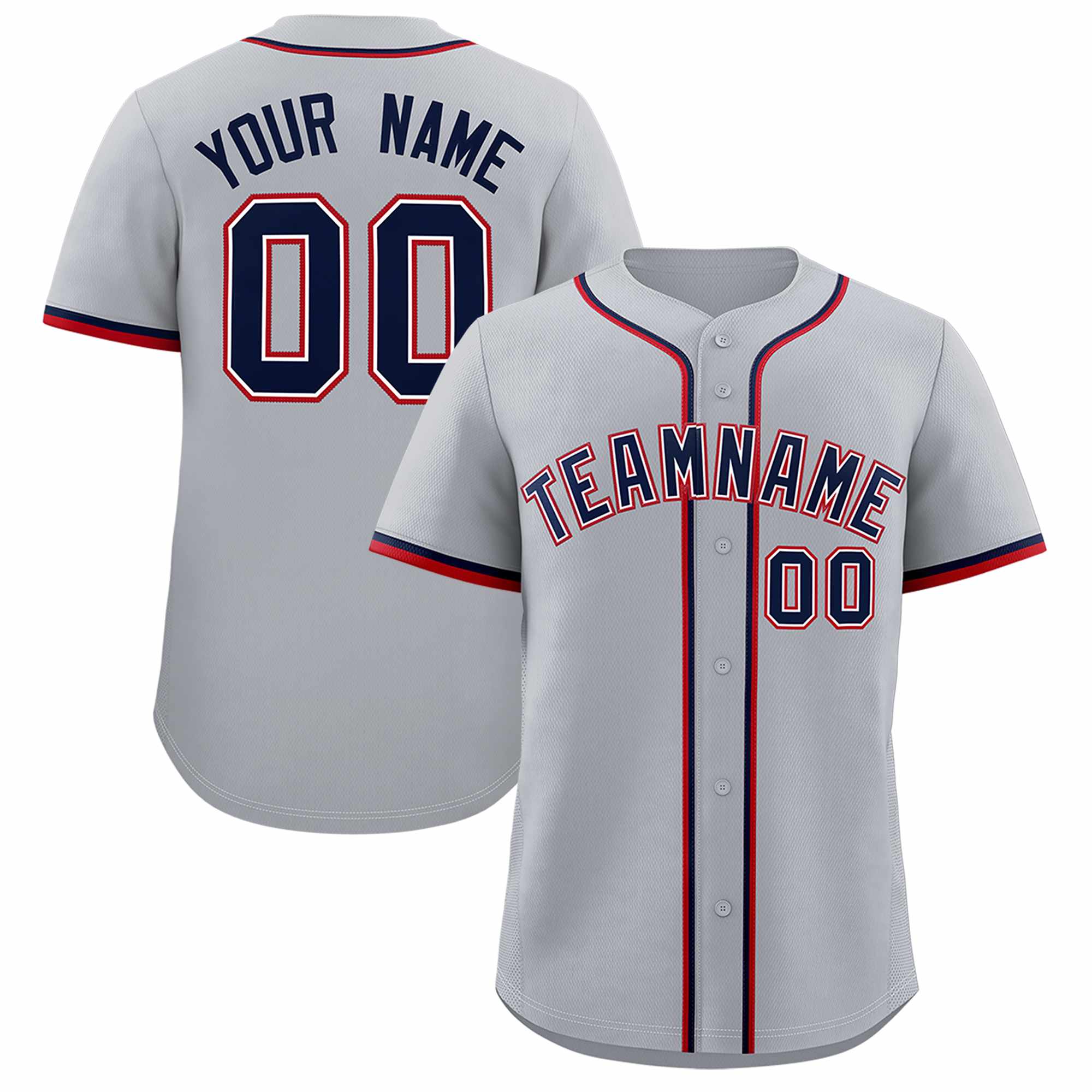 Custom Gray Classic Style Authentic Baseball Jersey