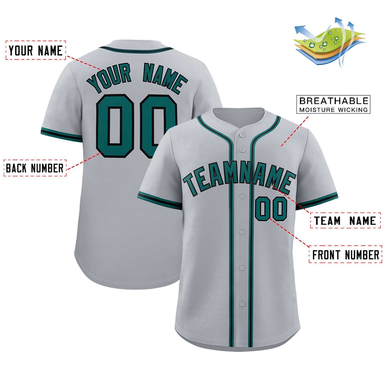 Custom Gray Classic Style Authentic Baseball Jersey