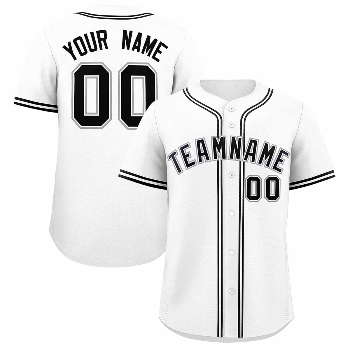 Custom White Classic Style Authentic Baseball Jersey