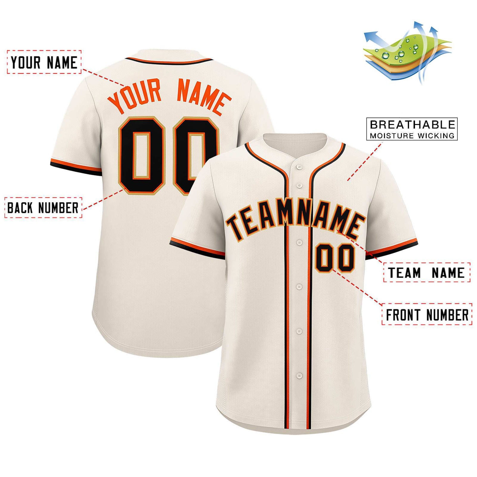 Custom Cream Classic Style Authentic Baseball Jersey