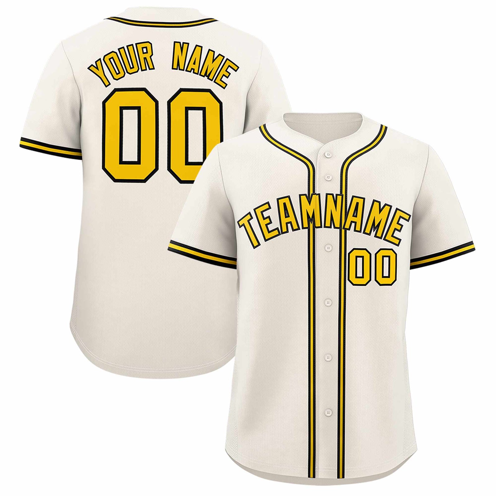 Custom Cream Classic Style Authentic Baseball Jersey