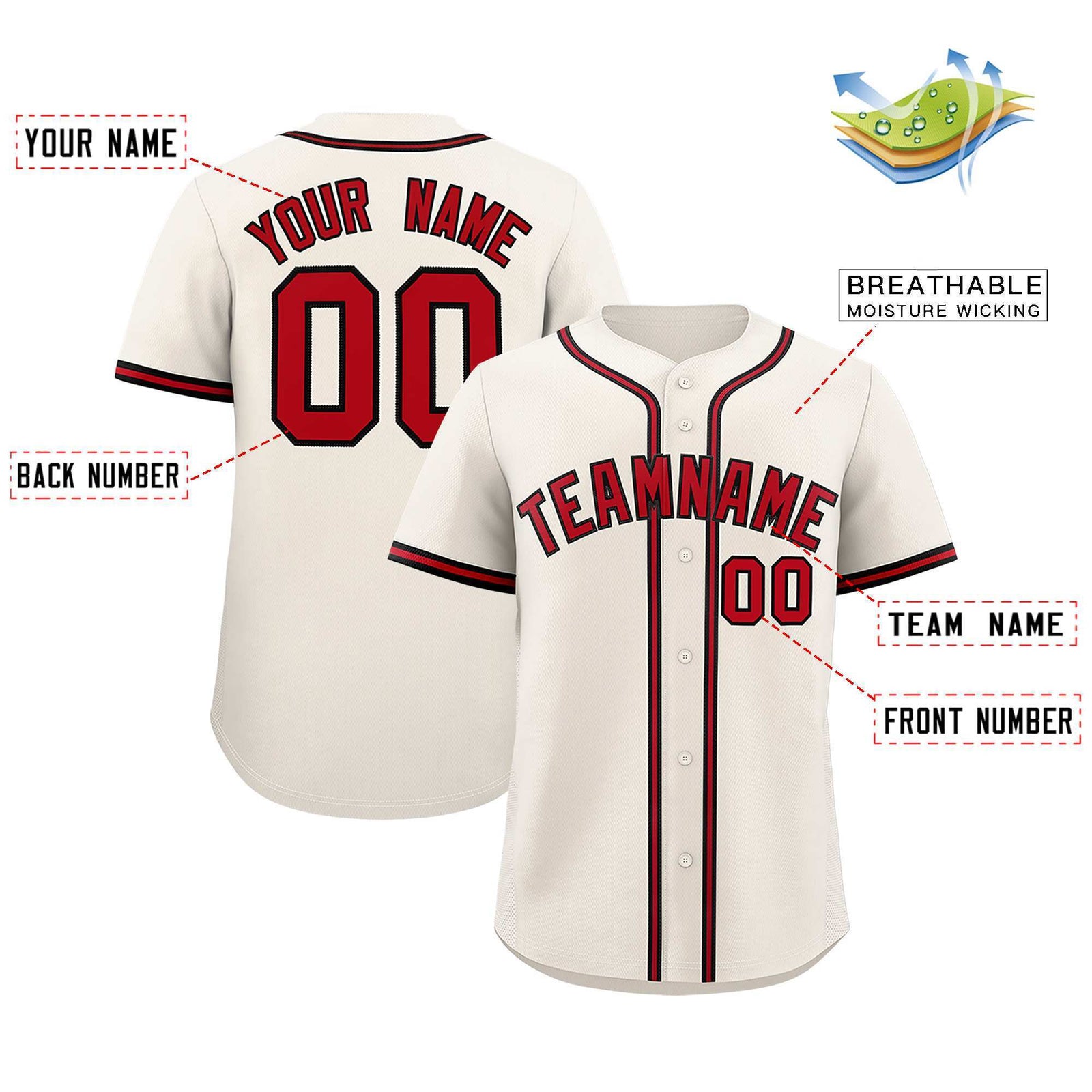 Custom Cream Classic Style Authentic Baseball Jersey