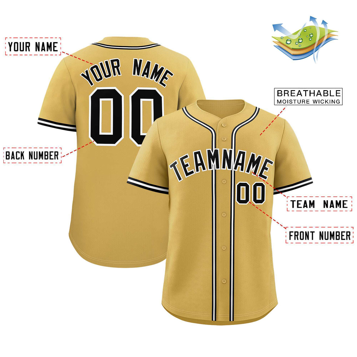 Custom Cream Classic Style Authentic Baseball Jersey