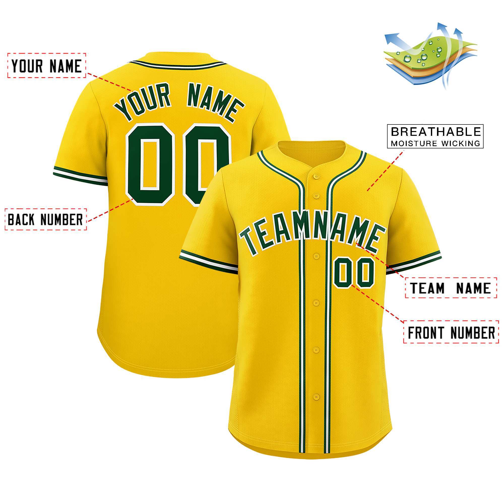 Custom Gold Classic Style Authentic Baseball Jersey