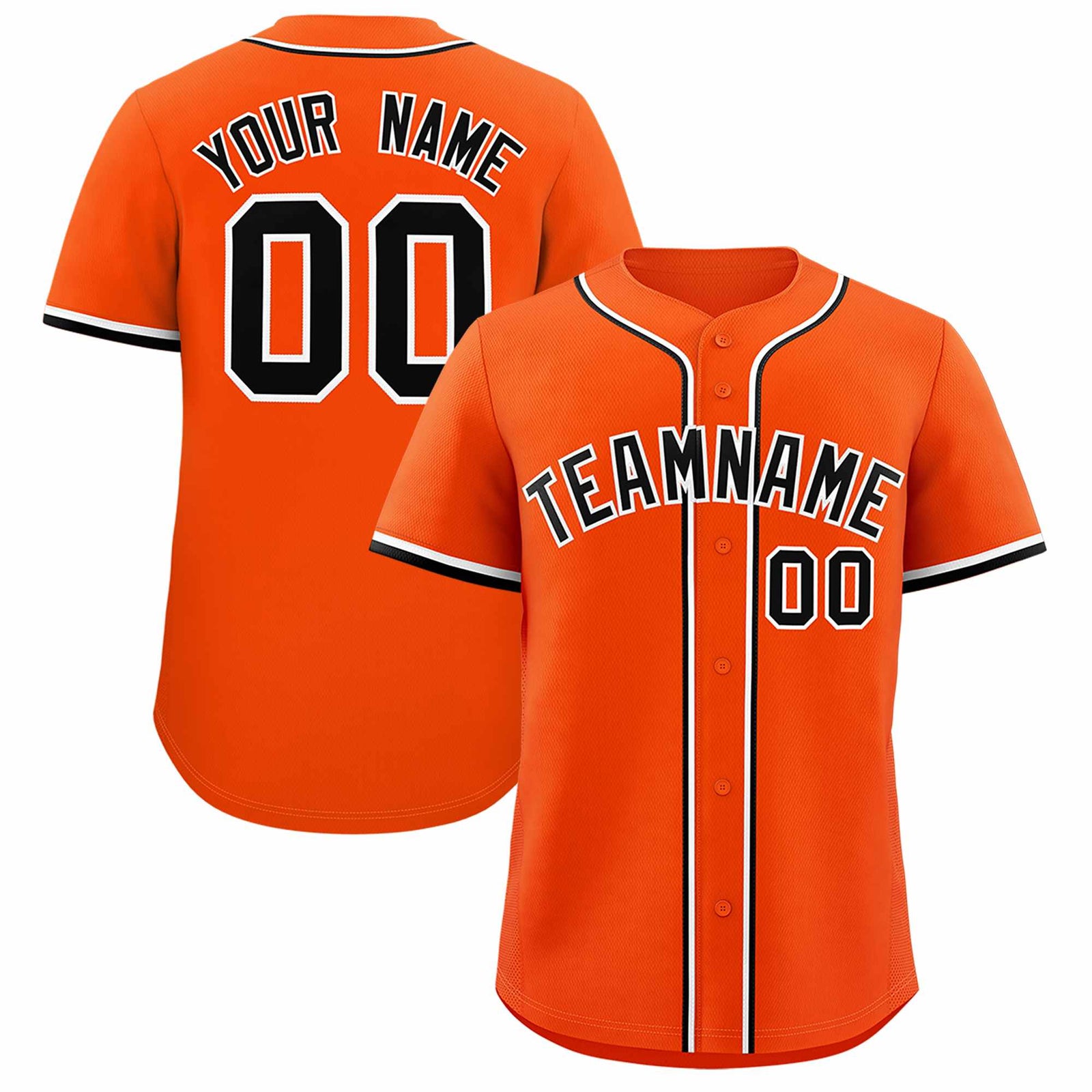 Custom Orange Classic Style Authentic Baseball Jersey