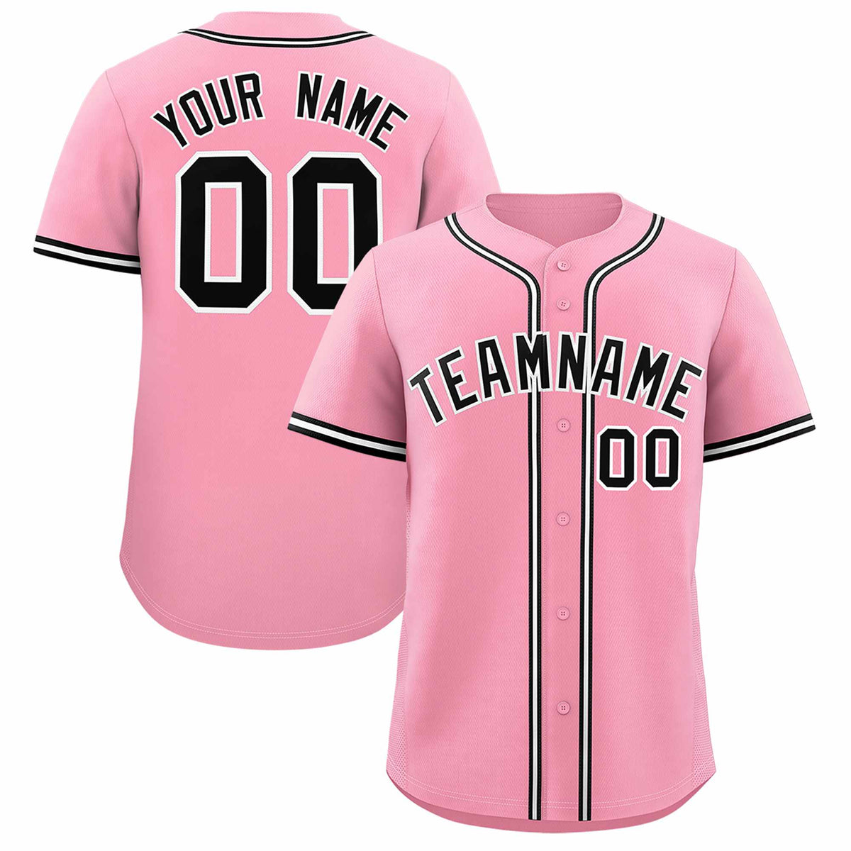Custom Light Pink Classic Style Authentic Baseball Jersey