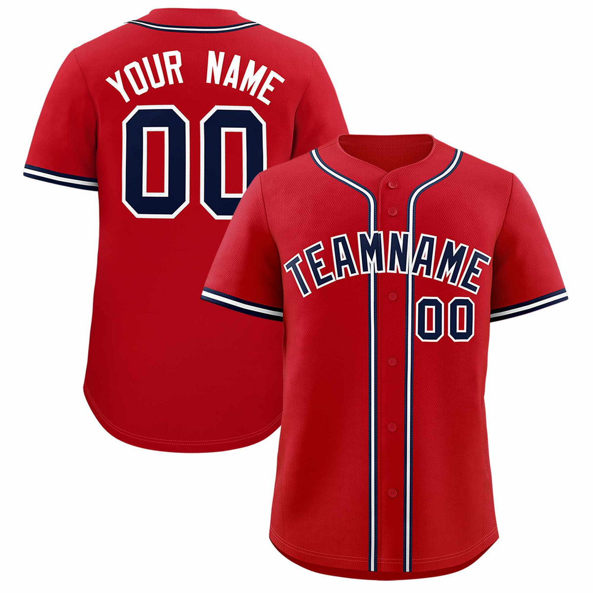 Custom Red Classic Style Authentic Baseball Jersey