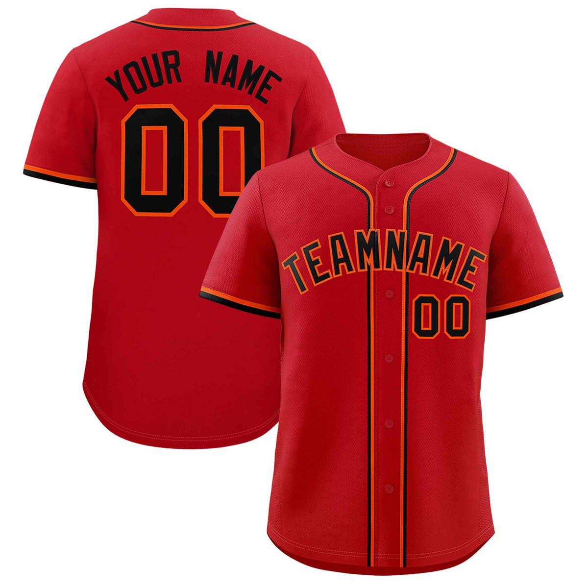 Custom Red Classic Style Authentic Baseball Jersey