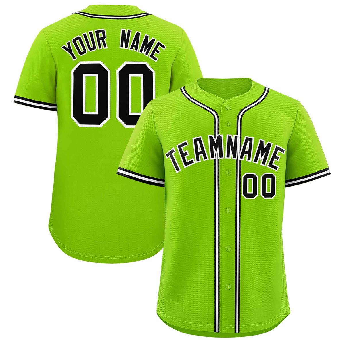 Custom Neon Green Classic Style Authentic Baseball Jersey