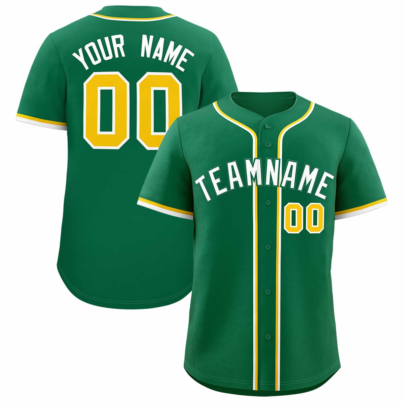 Custom Kelly Green Classic Style Authentic Baseball Jersey