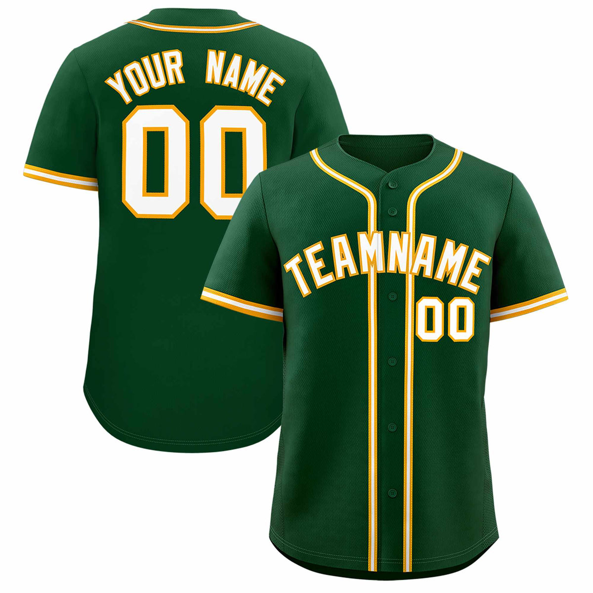 Custom Green Classic Style Authentic Baseball Jersey