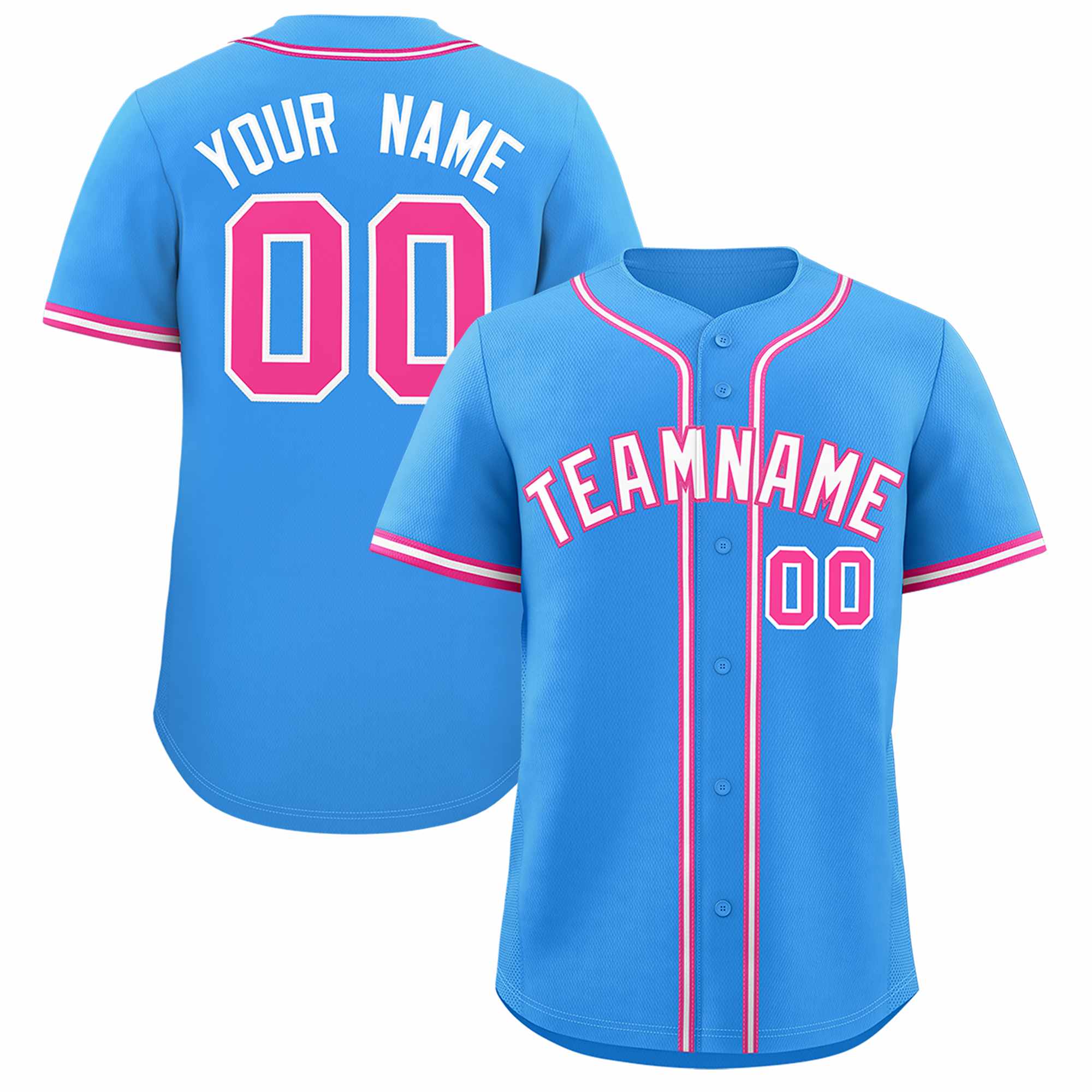 Custom Powder Blue Classic Style Authentic Baseball Jersey