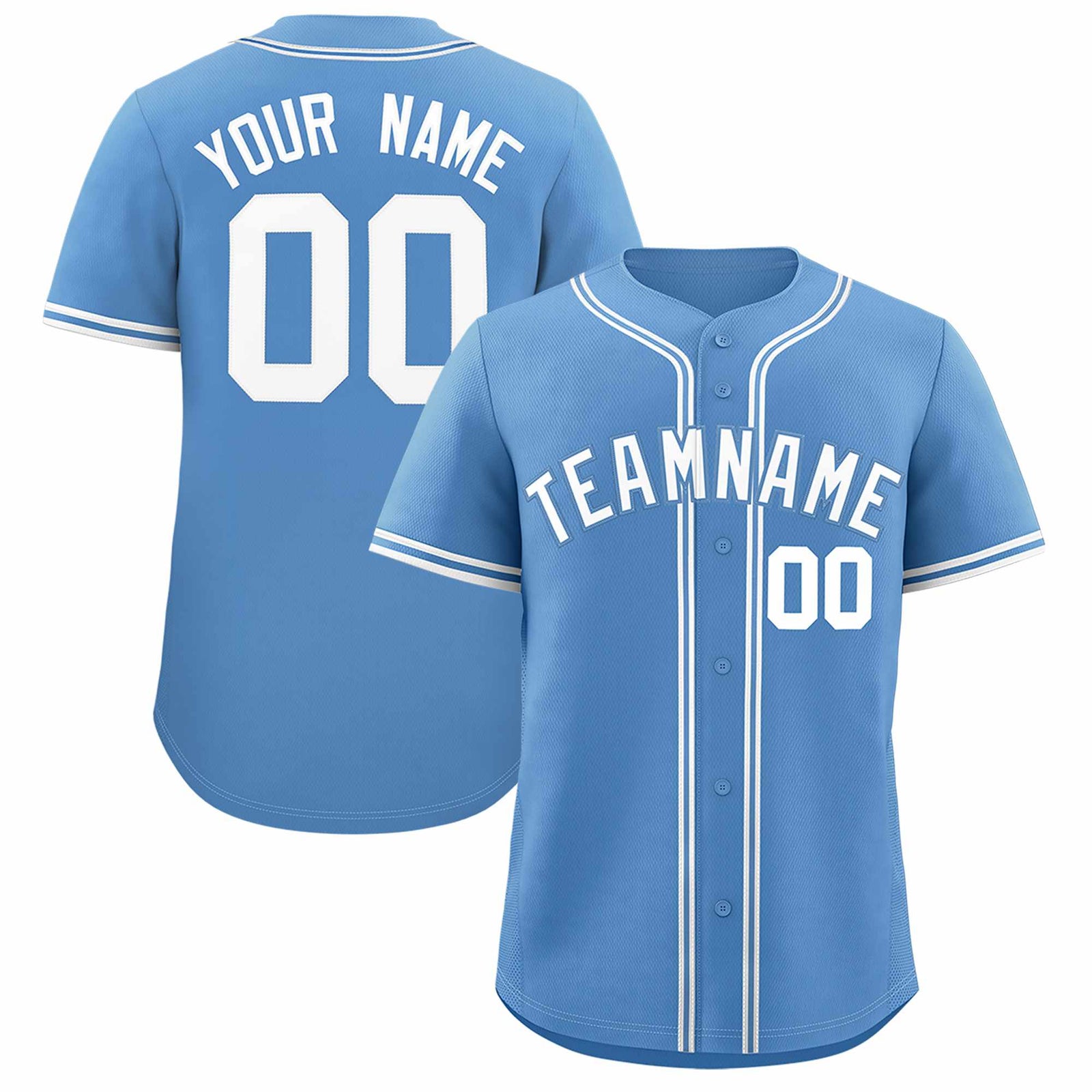 Custom Light Blue Classic Style Authentic Baseball Jersey