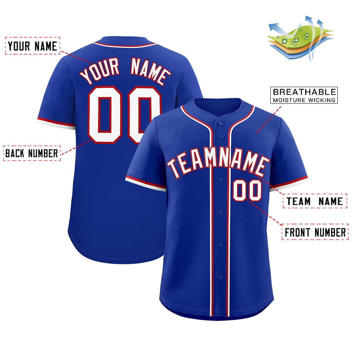 Custom Royal Classic Style Authentic Baseball Jersey