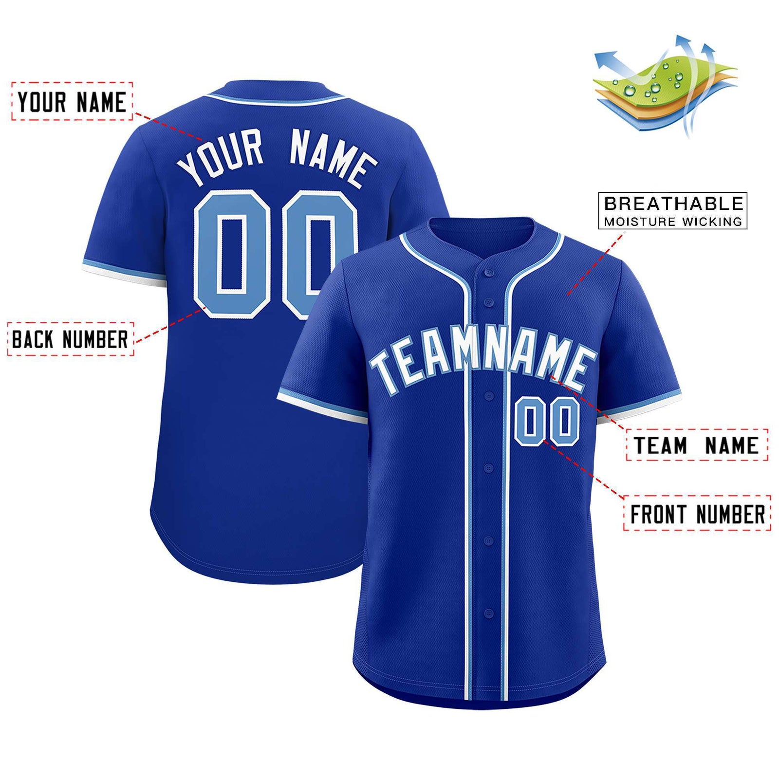 Custom Royal Classic Style Authentic Baseball Jersey