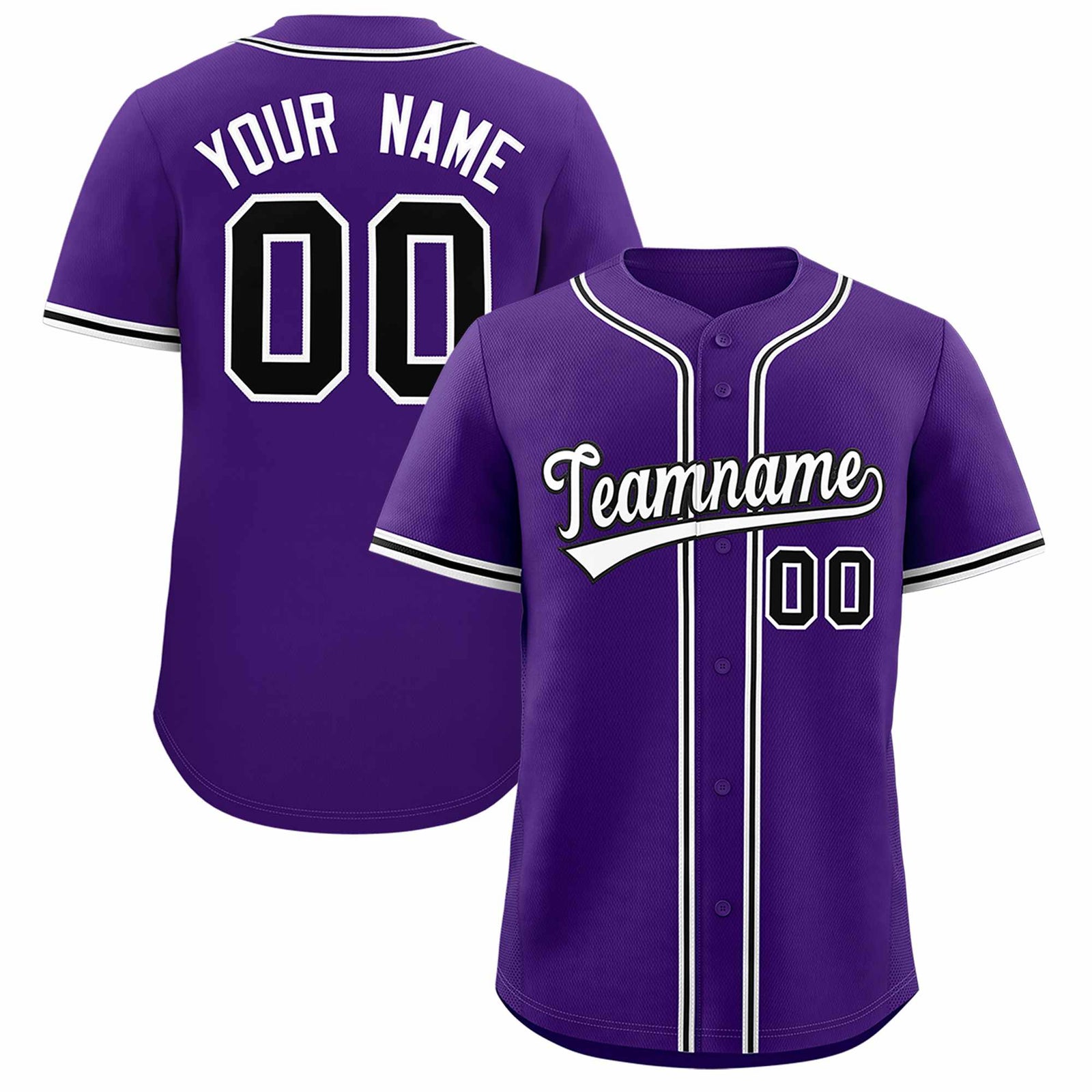 Custom Purple Classic Style Authentic Baseball Jersey