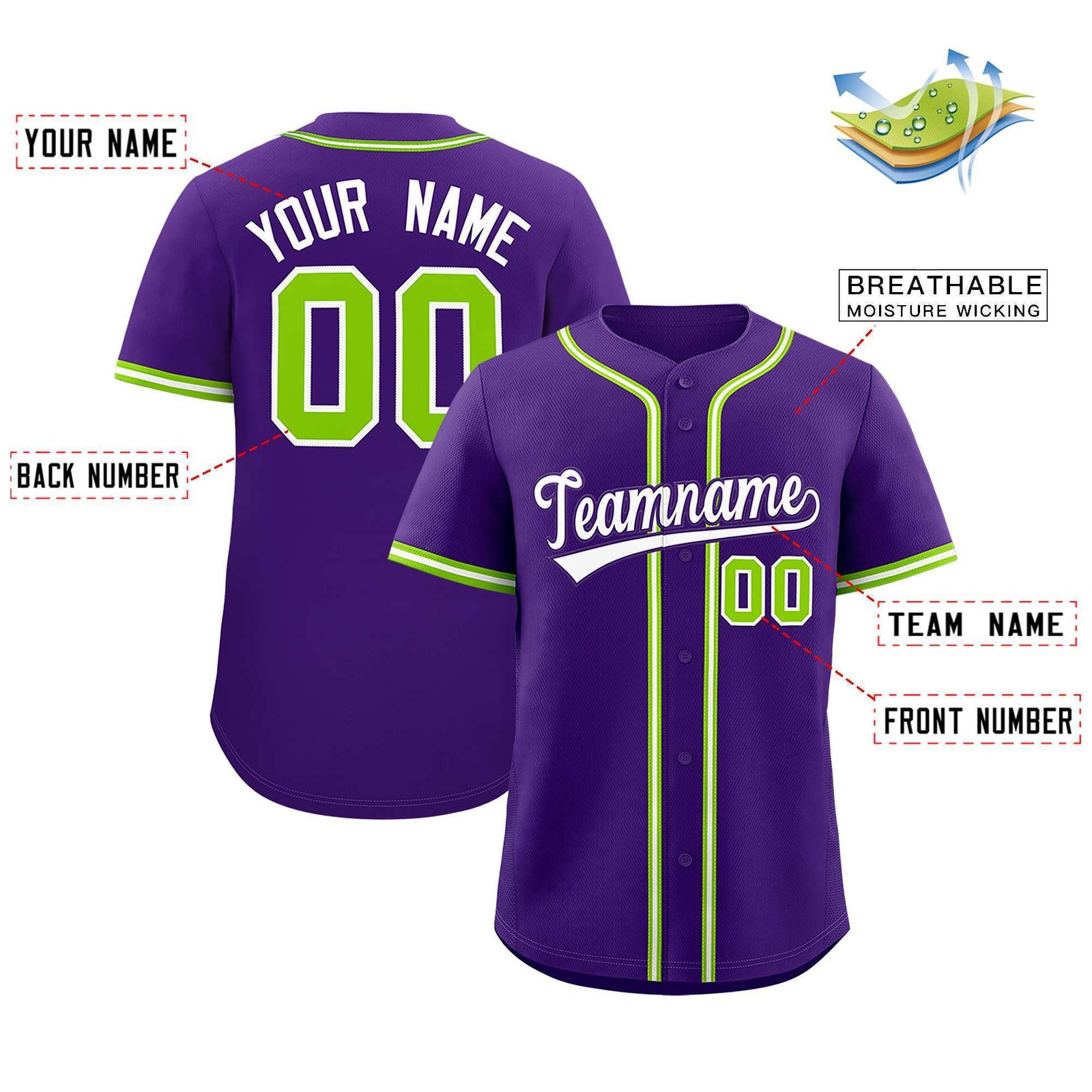 Custom Purple Classic Style Authentic Baseball Jersey