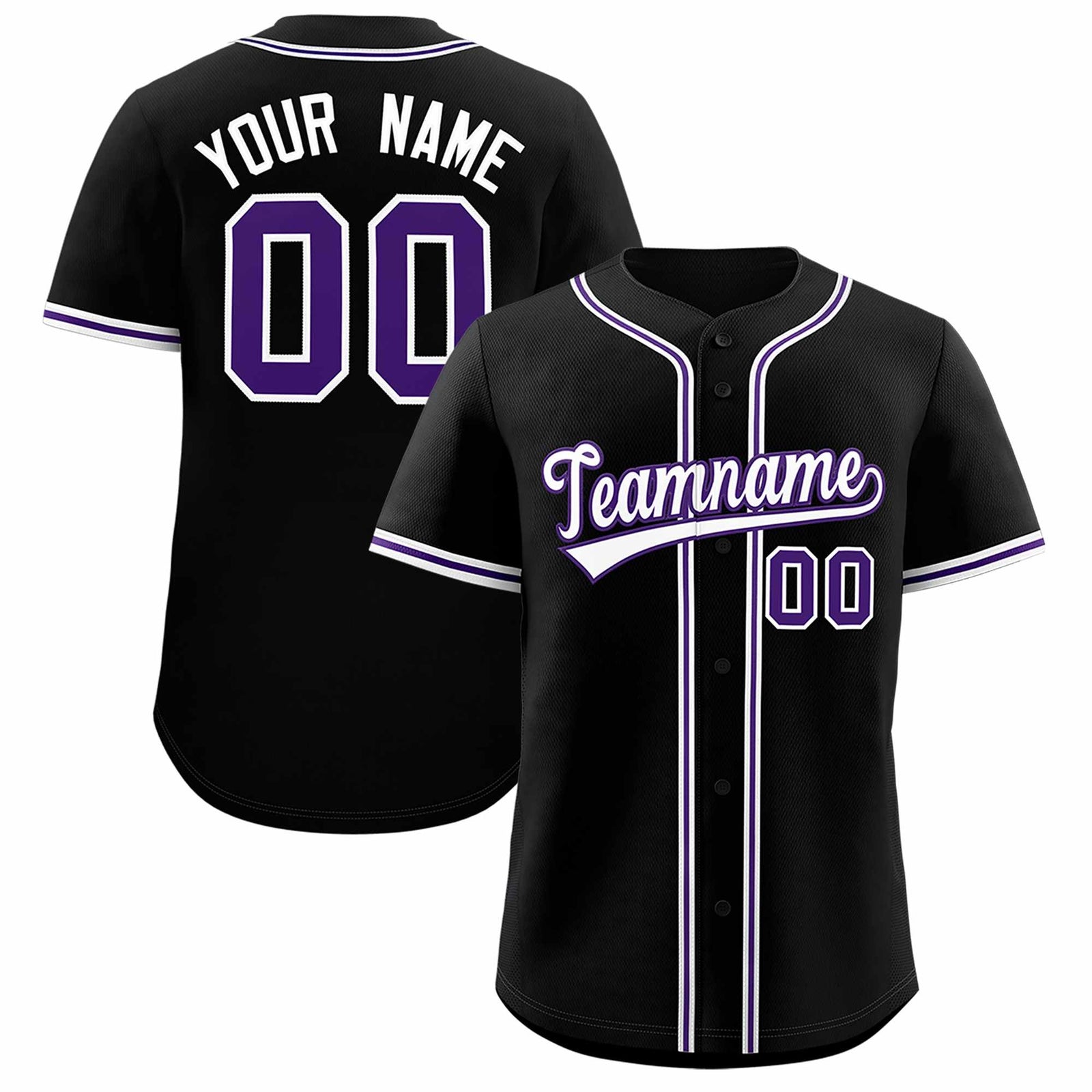 Custom Black Classic Style Authentic Baseball Jersey