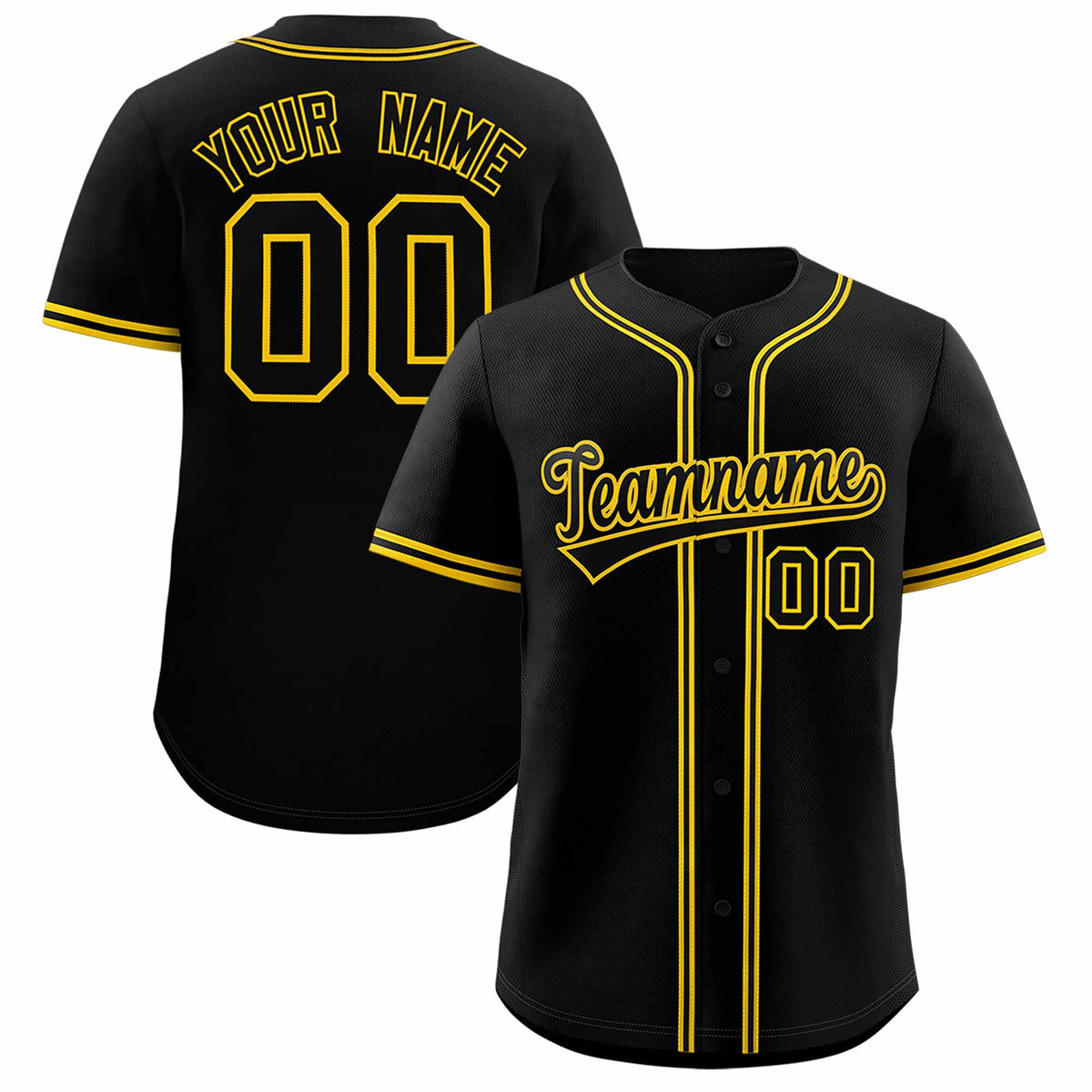 Custom Black Classic Style Authentic Baseball Jersey