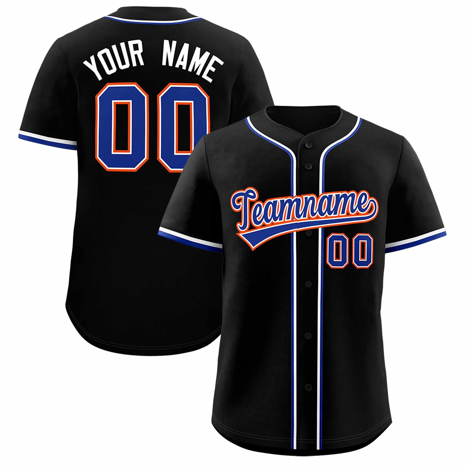 Custom Black Classic Style Authentic Baseball Jersey
