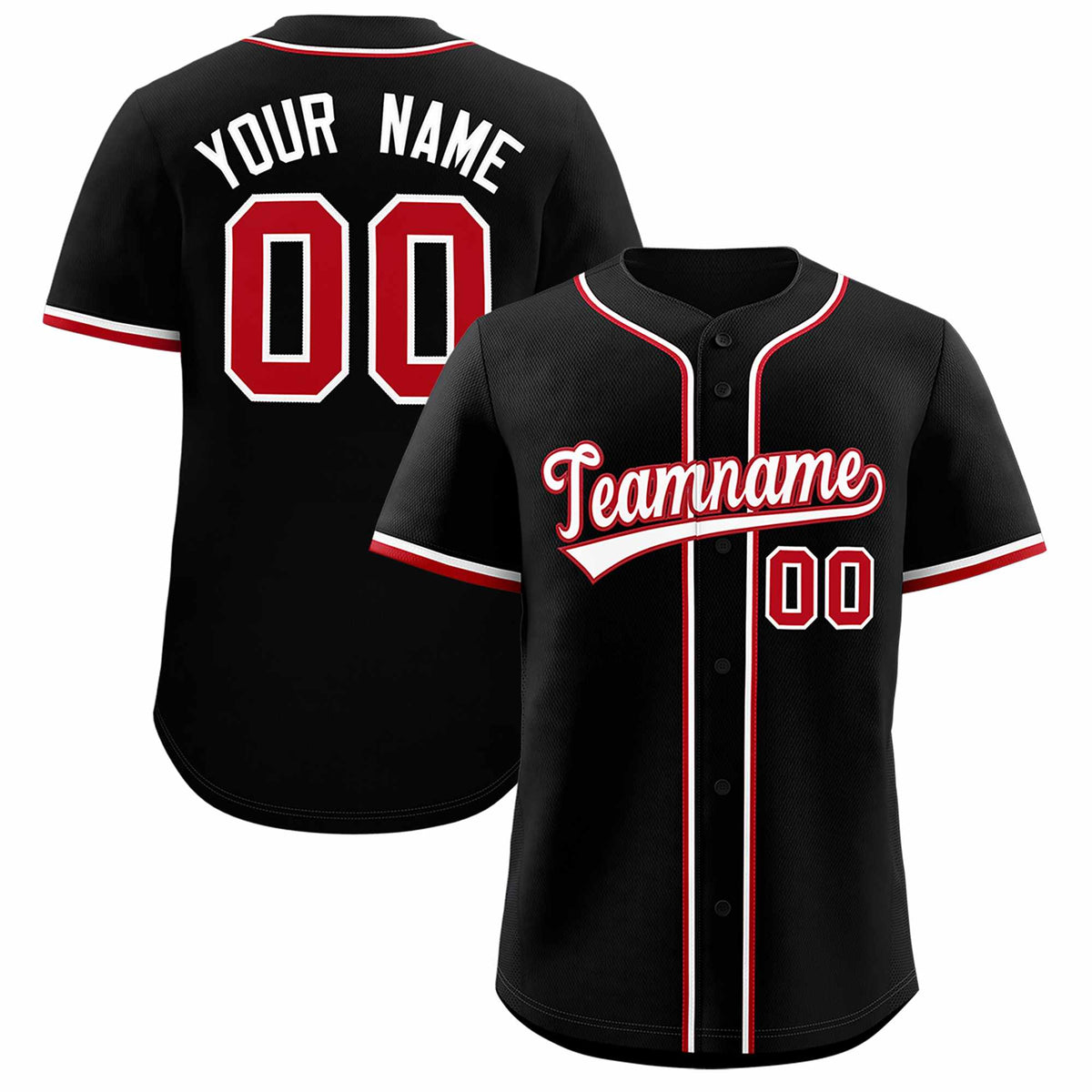 Custom Black Classic Style Authentic Baseball Jersey