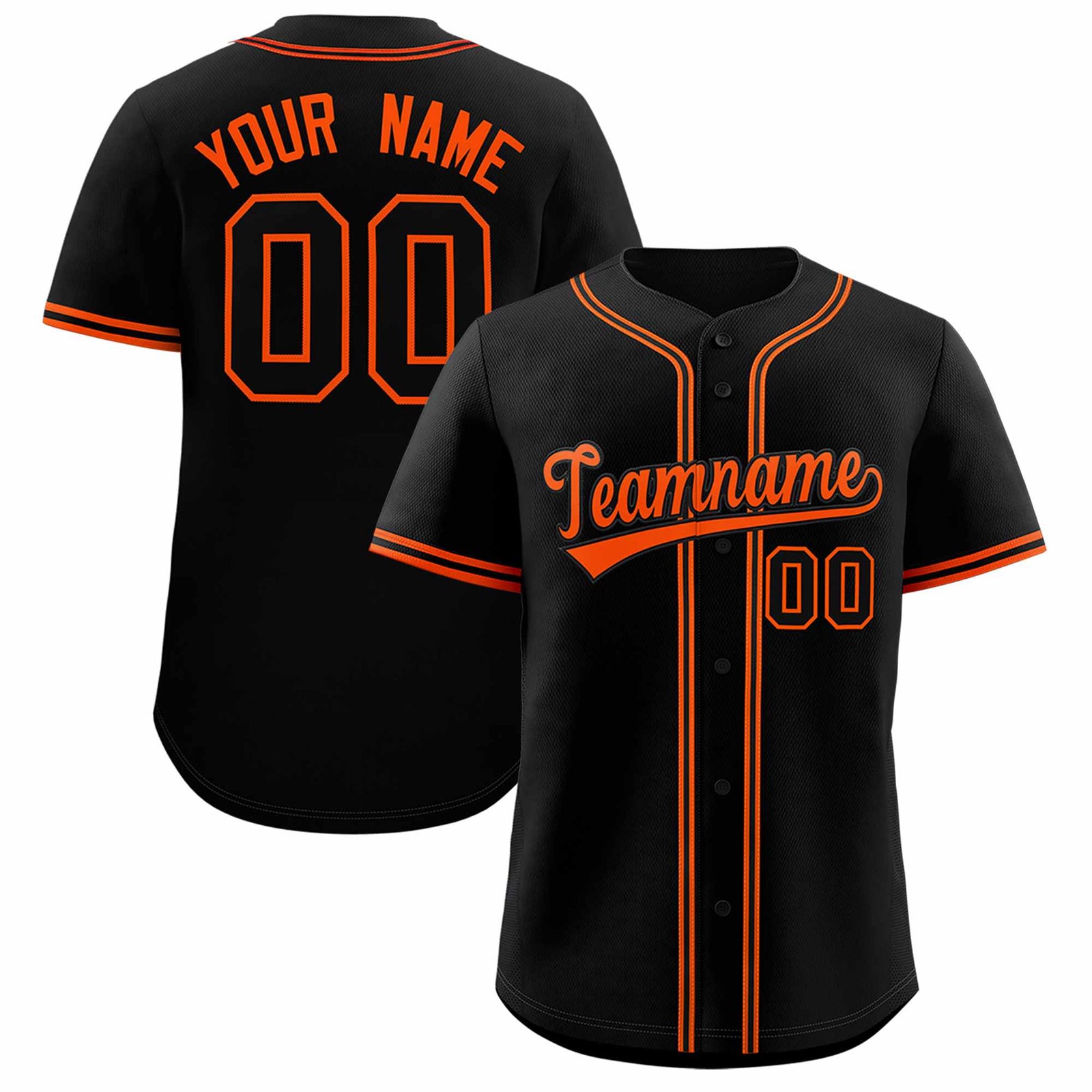 Custom Black Classic Style Authentic Baseball Jersey