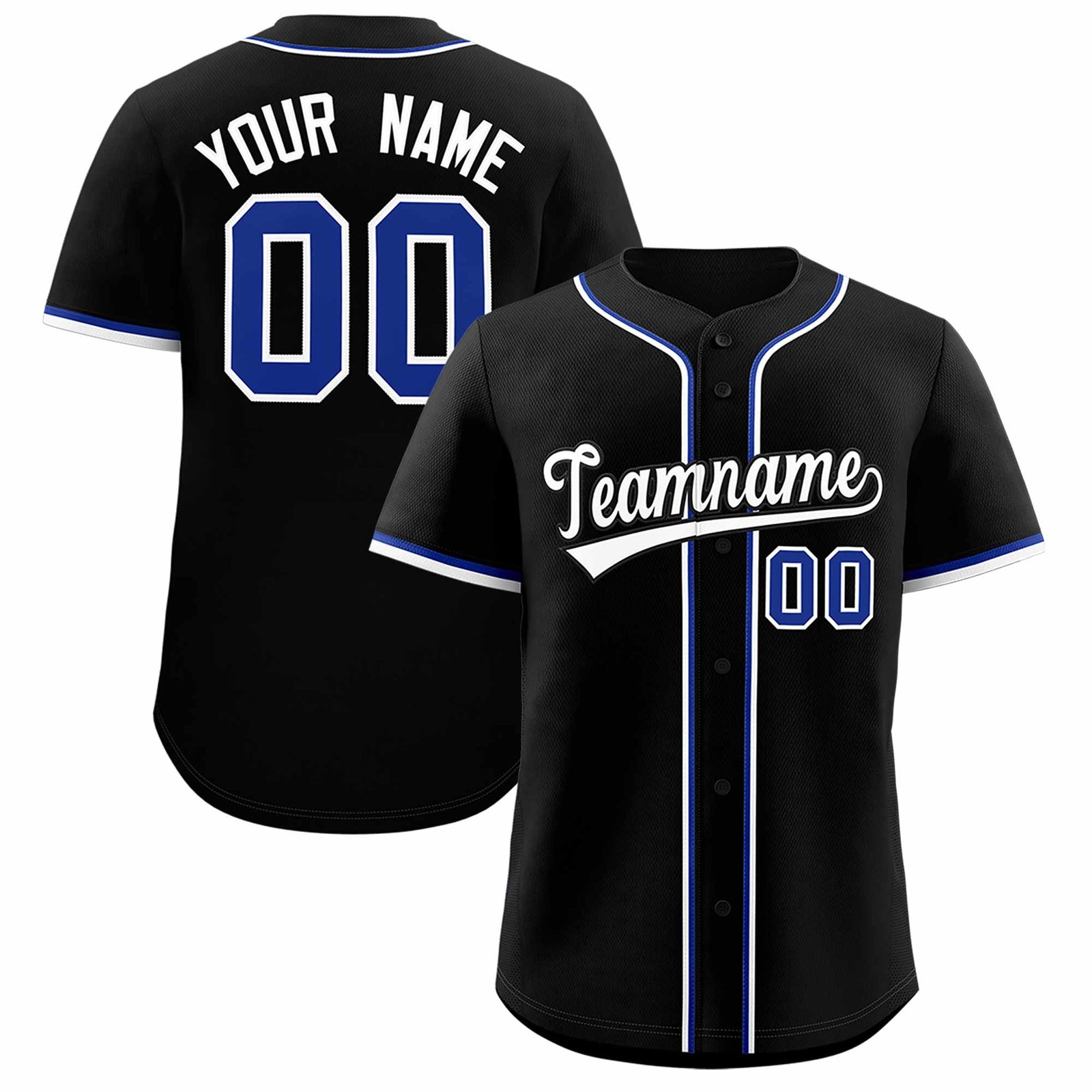 Custom Black Classic Style Authentic Baseball Jersey